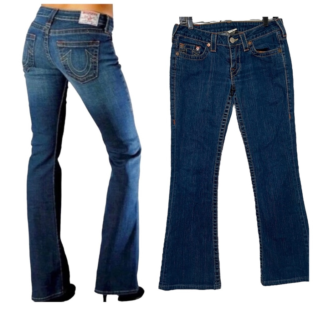 True Religion Low Rise Flare wide Leg Bobby Jeans Low Waist size 29